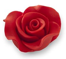 Picture of RED ROSE BIG 6 X 3.5CM EDIBLE HAND MADE FLOWER CAKE TOPPER